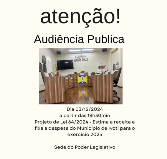 Audiência Pública PL 64/2024 - Dia 03/12